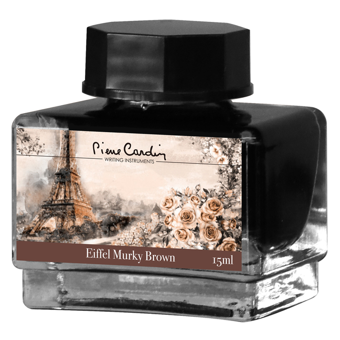 Флакон чернил Pierre Cardin 15мл, коллекция «ГОРОДСКАЯ ФАНТАЗИЯ | CITY FANTASY» цвет Eiffel Murky Brown (Коричневый Эйфель) для нанесения логотипа