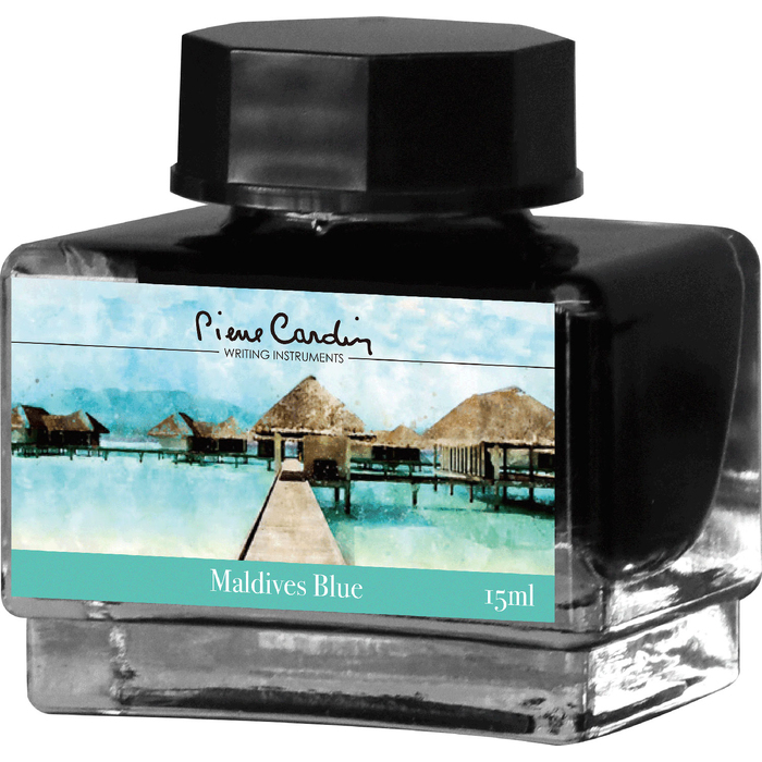 Флакон чернил Pierre Cardin 15мл, коллекция «ГОРОДСКАЯ ФАНТАЗИЯ | CITY FANTASY» цвет Maldives Blue (Голубые Мальдивы) для нанесения логотипа