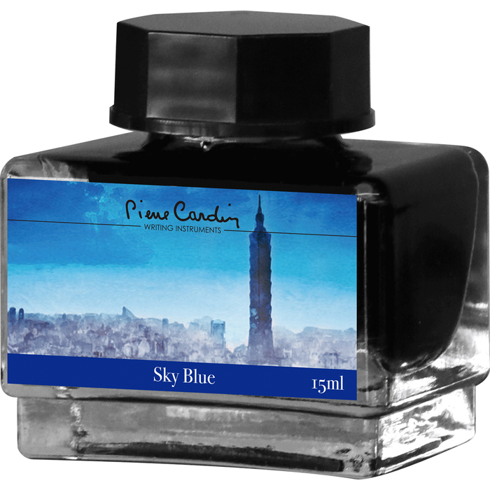 Флакон чернил Pierre Cardin 15мл, коллекция «ГОРОДСКАЯ ФАНТАЗИЯ | CITY FANTASY» цвет Sky Blue (Синий Небесный) для нанесения логотипа