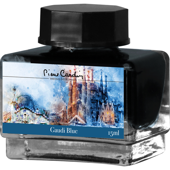 Флакон чернил Pierre Cardin 15мл, коллекция «ГОРОДСКАЯ ФАНТАЗИЯ | CITY FANTASY» цвет Gaudi Blue (Синий Гауди) для нанесения логотипа