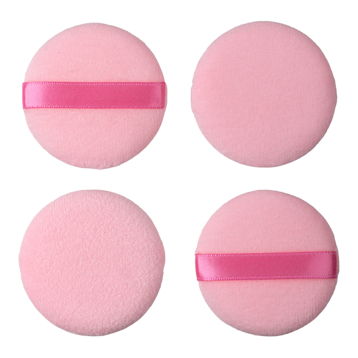 Пуховка Dewal Beauty для макияжа, розовая, 4шт. для нанесения логотипа