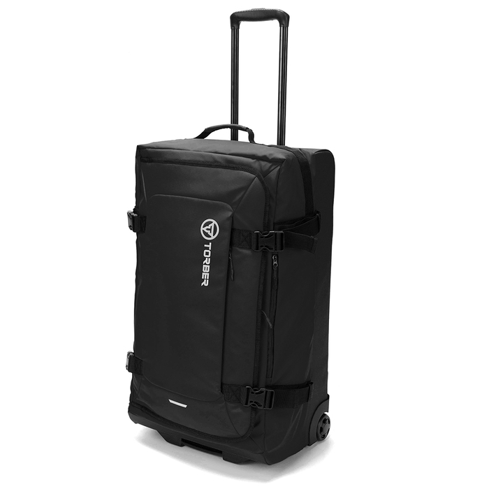 Сумка на колесах TORBER РИТМ, чёрный, полиэстер 900D с PU покрытием, 70 х 41 х 28,5 см, 81 л для нанесения логотипа