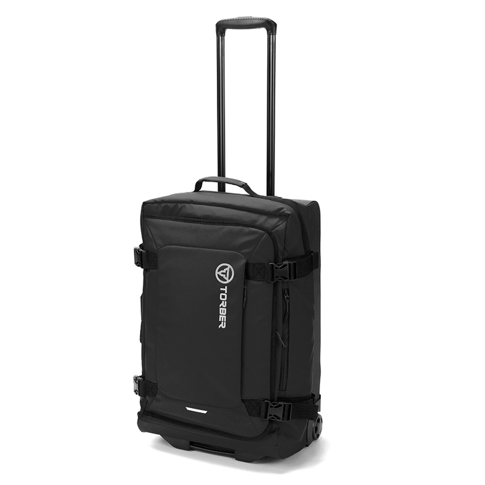 Сумка на колесах TORBER РИТМ, чёрный, полиэстер 900D с PU покрытием, 60 х 38 х 25,5 см, 57 л для нанесения логотипа