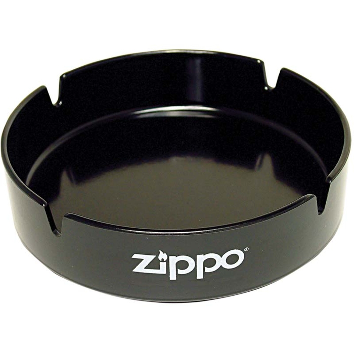 Пепельница ZIPPO, долговечный пластик, чёрная с фирменным логотипом, диаметр 13 см для нанесения логотипа