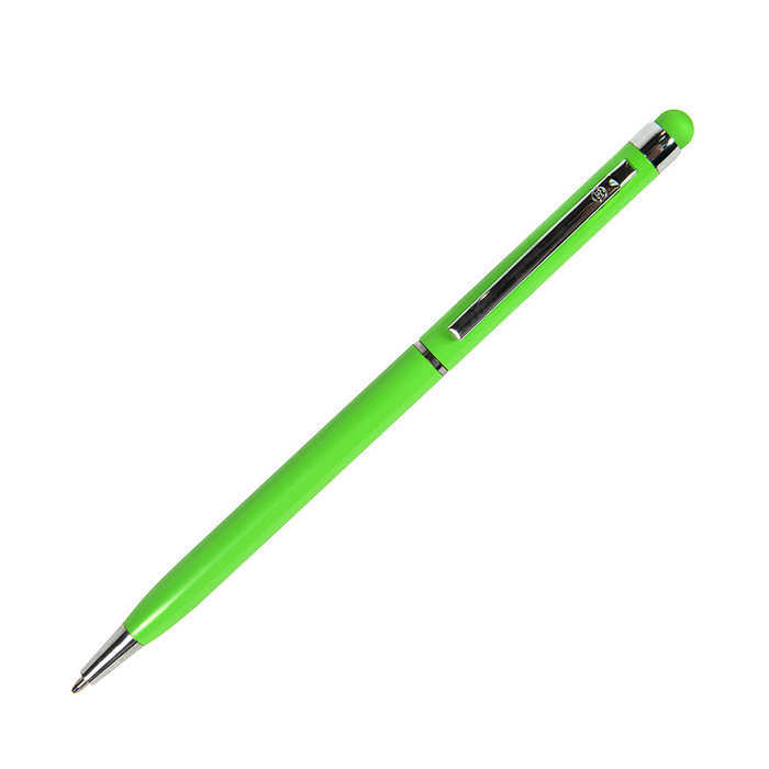TOUCHWRITER, ручка шариковая со стилусом для сенсорных экранов, светло-зеленый/хром, металл для нанесения логотипа
