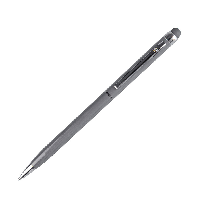 TOUCHWRITER, ручка шариковая со стилусом для сенсорных экранов, серый/хром, металл для нанесения логотипа