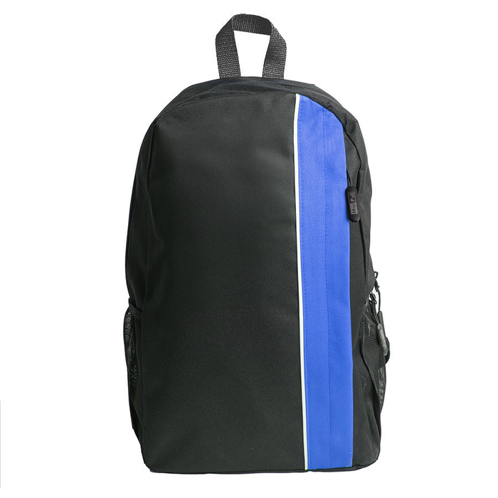 Рюкзак PLUS, чёрный/синий, 44 x 26 x 12 см, 100% полиэстер 600D для нанесения логотипа