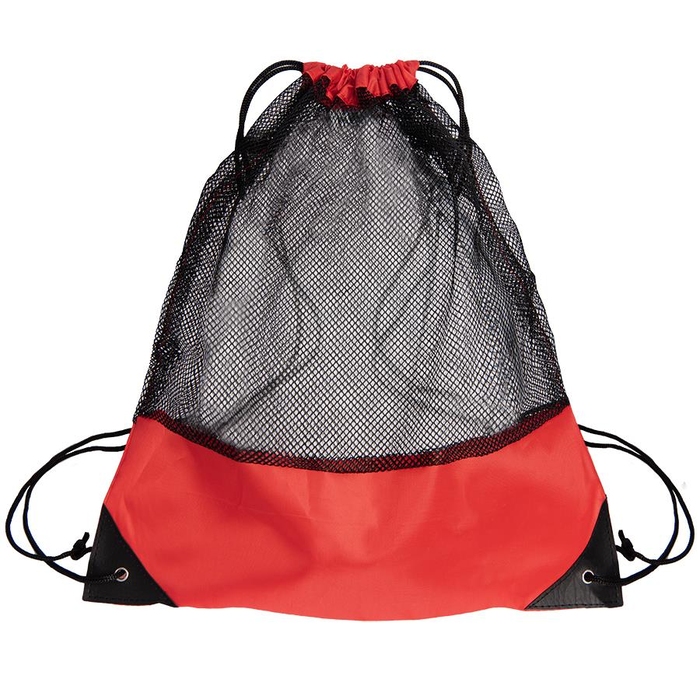 Рюкзак мешок с укреплёнными уголками Mesh, красный, 35*41 см, полиэстер 210D для нанесения логотипа