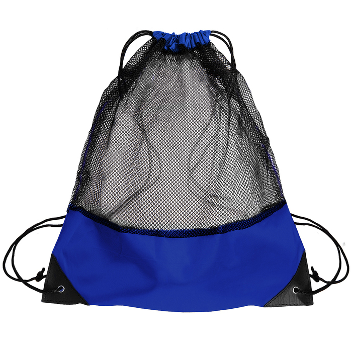 Рюкзак мешок с укреплёнными уголками Mesh, синий, 35*41 см, полиэстер 210D для нанесения логотипа