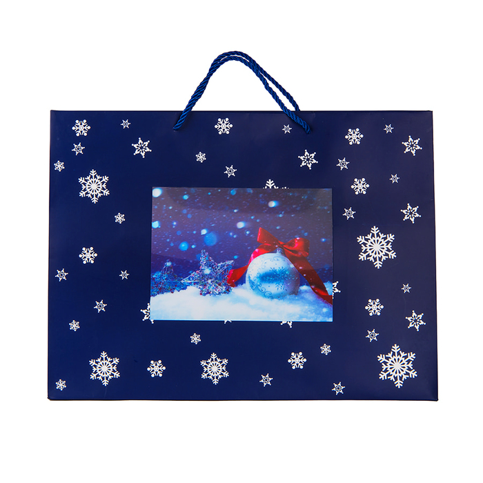 Пакет малый BLUE WONDER размер 32 x 27 x 11 см для нанесения логотипа