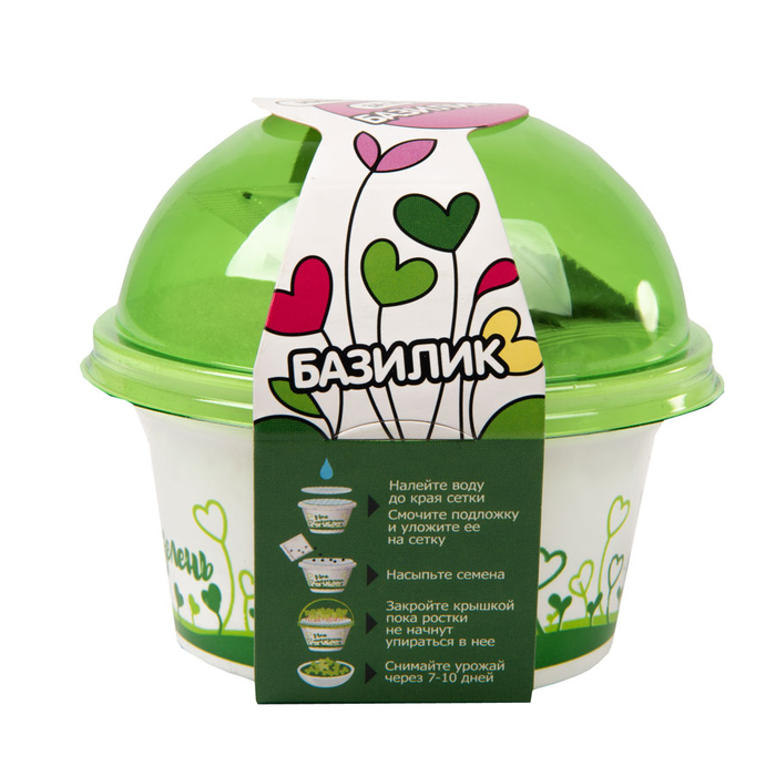 Комплект для выращивания. "Моя микрозелень": БАЗИЛИК для нанесения логотипа
