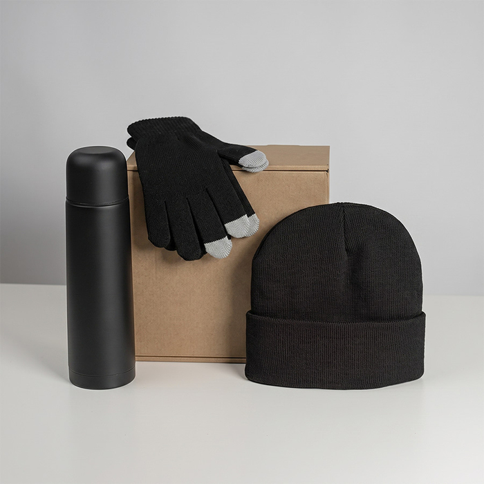 Набор подарочный GET WARM: перчатки, шапка, термос для нанесения логотипа