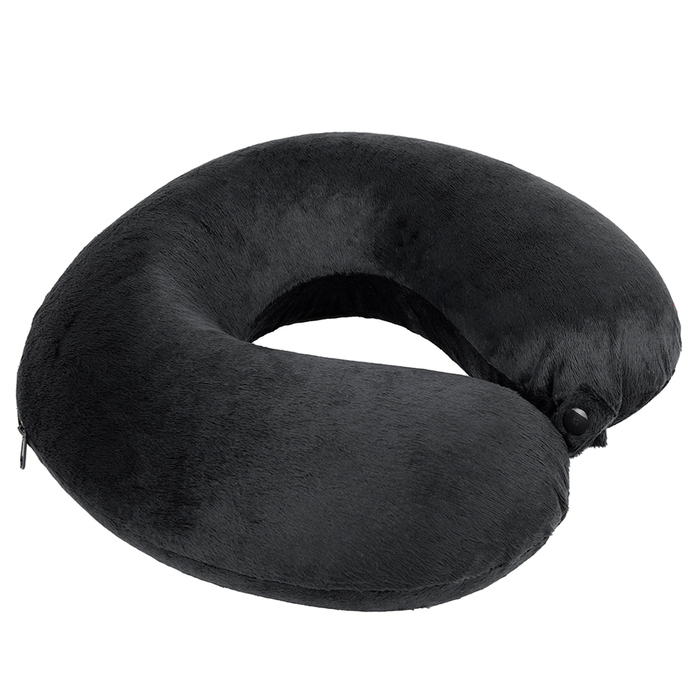 Подушка дорожная "SOFT"; memory foam, микрофибра, черный для нанесения логотипа