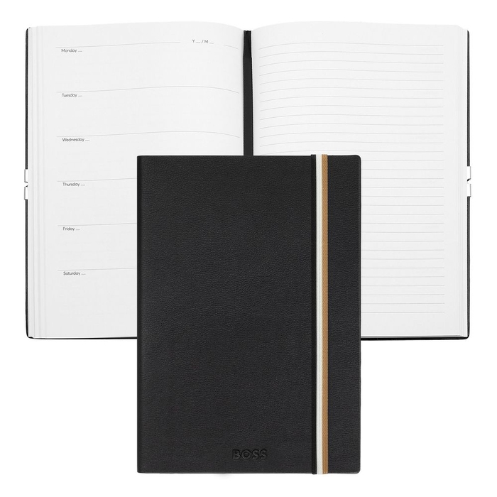 Блокнот A5 ICONIC BLACK AGENDA для нанесения логотипа