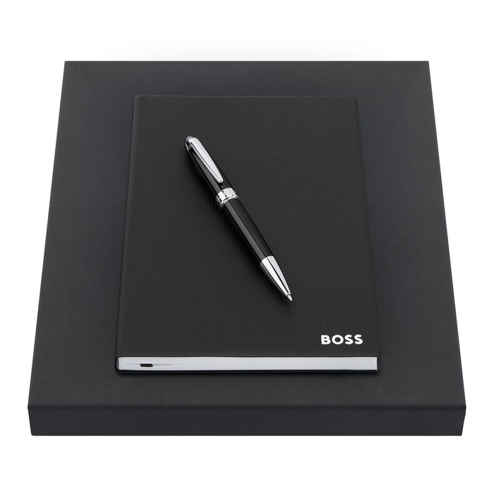 Набор HUGO BOSS BLACK (шариковая ручка и блокнот A5) для нанесения логотипа