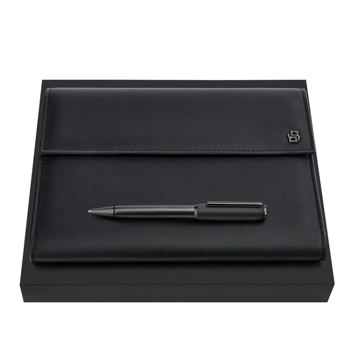 Набор HUGO BOSS BLACK & GUN (шариковая ручка и папка A5) для нанесения логотипа