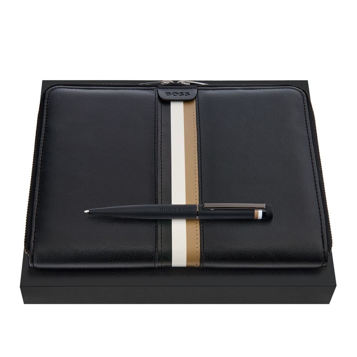 Набор HUGO BOSS BLACK (шариковая ручка и папка для конференций формата A5) для нанесения логотипа