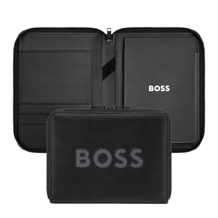 Папка для конференций A5 BOSS CUT OUT черная и серая для нанесения логотипа