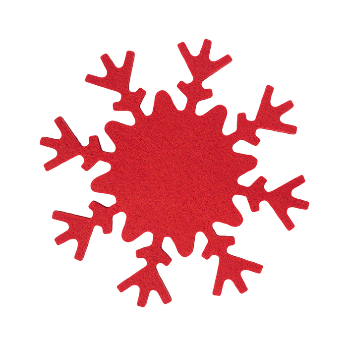 Фетровые подставки SNOWFLAKE, красные для нанесения логотипа