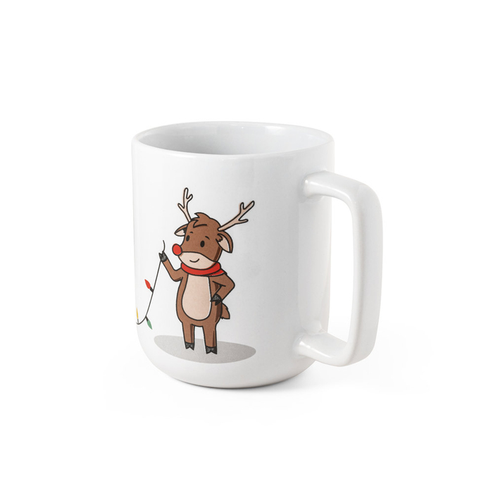 Кружка с рождественским принтом REINDEER, 330 мл для нанесения логотипа
