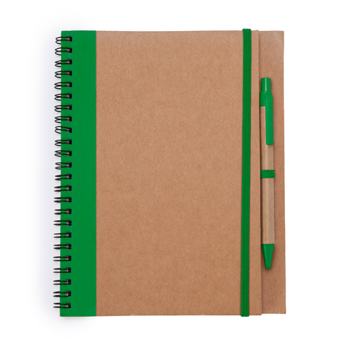 Блокнот ALANI FERN GREEN для нанесения логотипа