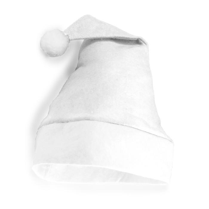 Рождественская шапка SANTA, белая для нанесения логотипа