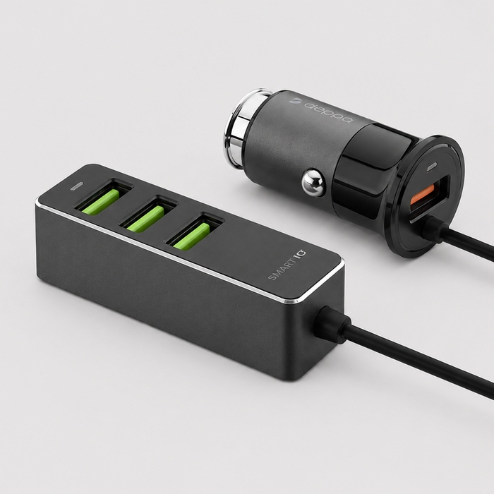 АЗУ 1 USB + 3 USB для пассажиров, QC 3.0, 7Аa для нанесения логотипа