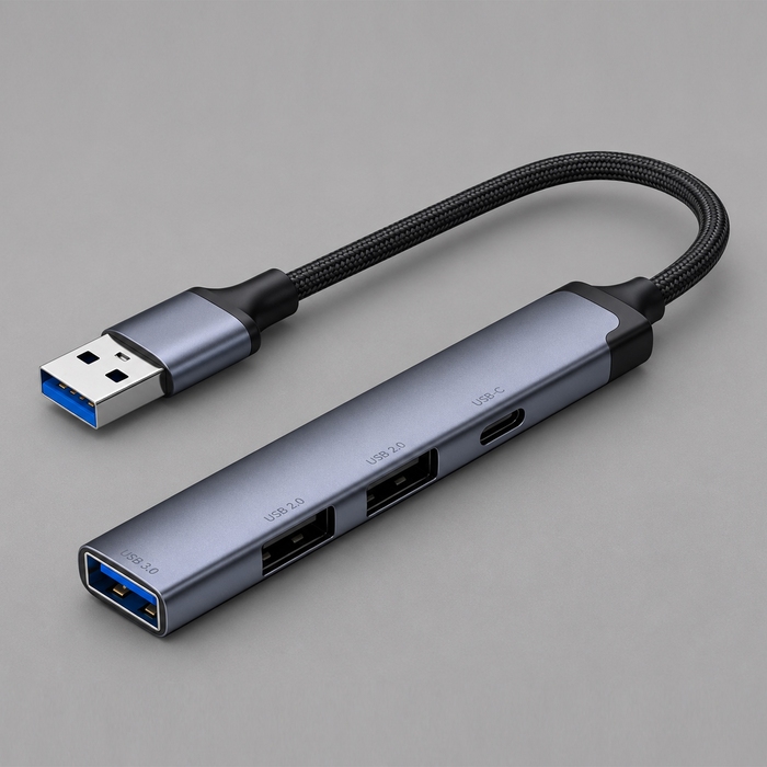USB-хаб USB-A 3.0 + 2xUSB-A 2.0 + USB-C для нанесения логотипа