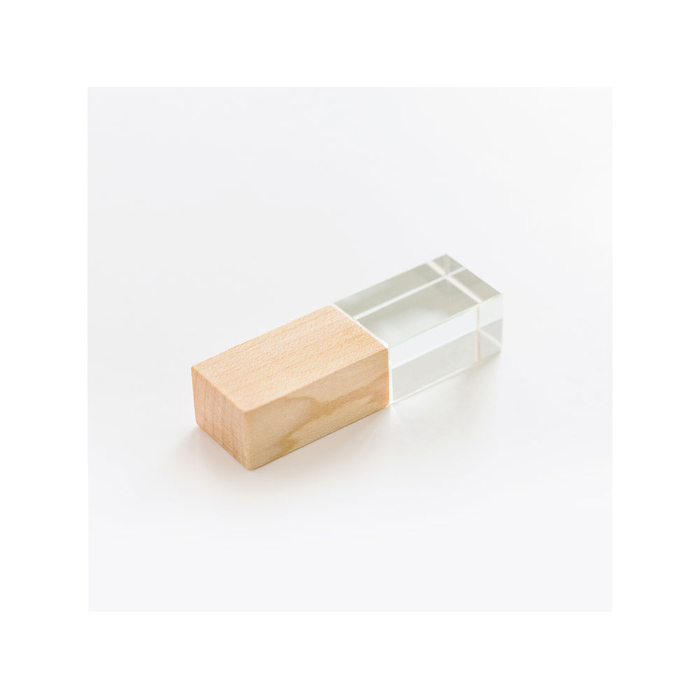 USB 2.0- флешка на 32 Гб кристалл дерево для нанесения логотипа