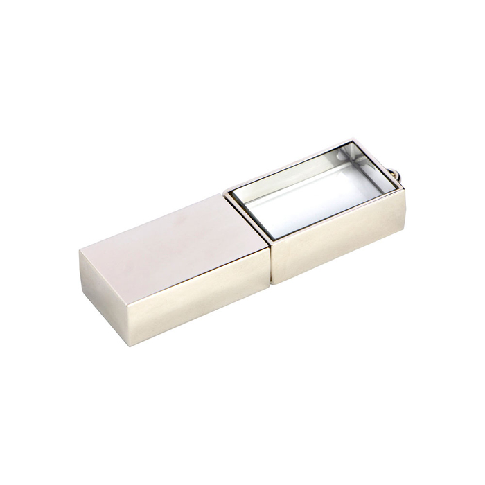 USB 2.0- флешка на 16 Гб кристалл в металле для нанесения логотипа