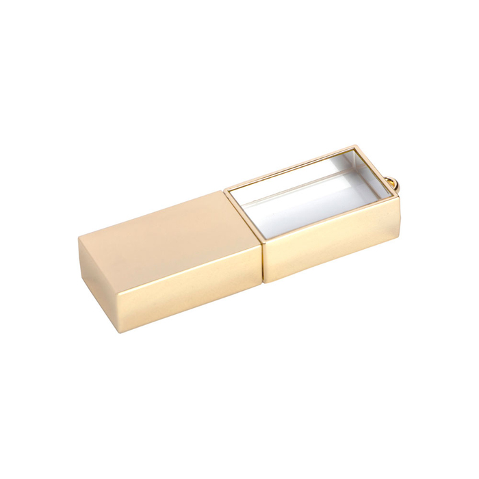 USB 2.0- флешка на 16 Гб кристалл в металле для нанесения логотипа