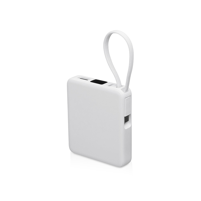 Внешний аккумулятор со встроенным кабелем USB-C «Дэнси», 5000 мАч для нанесения логотипа