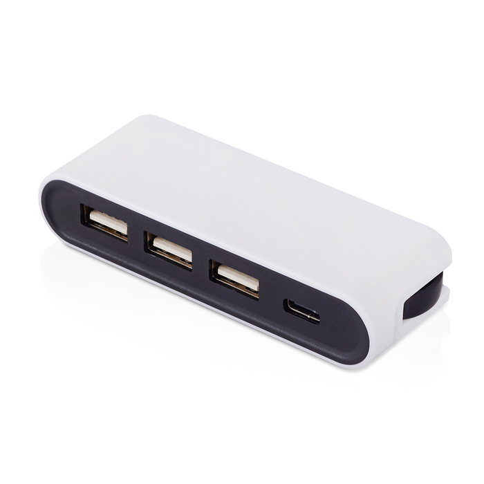 USB-хаб «Hubix» с коннектором 2-в-1 USB-C и USB-A, 2.0 для нанесения логотипа