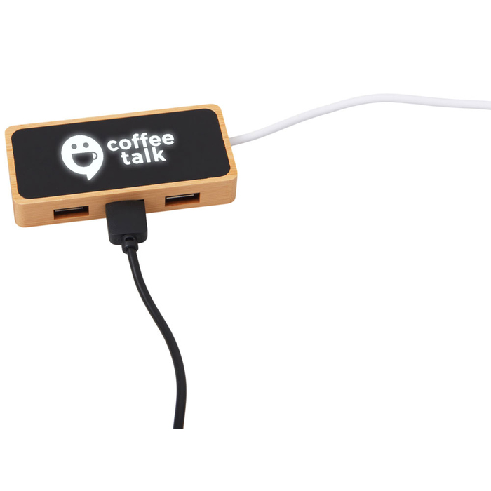 USB хаб с подсветкой лого «Reedia S5», 3*USB, 1*Type C для нанесения логотипа