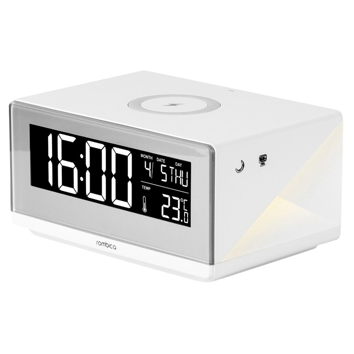 Часы с беспроводным зарядным устройством «Timebox 2» для нанесения логотипа
