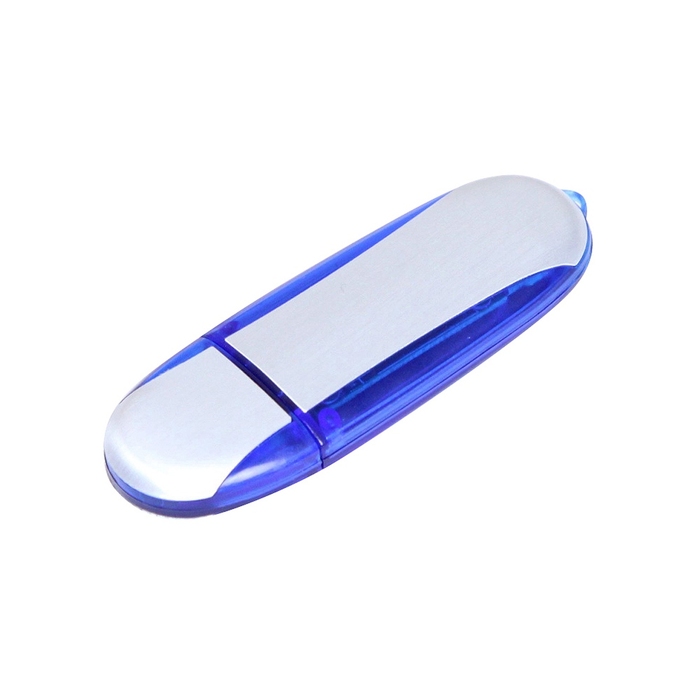 USB 2.0- флешка промо на 16 Гб овальной формы для нанесения логотипа