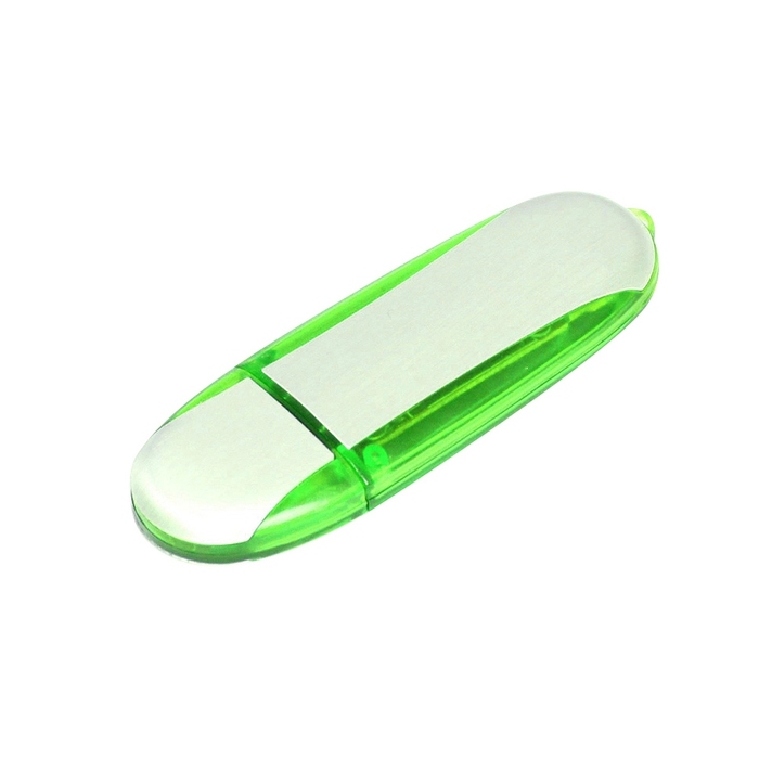 USB 2.0- флешка промо на 16 Гб овальной формы для нанесения логотипа