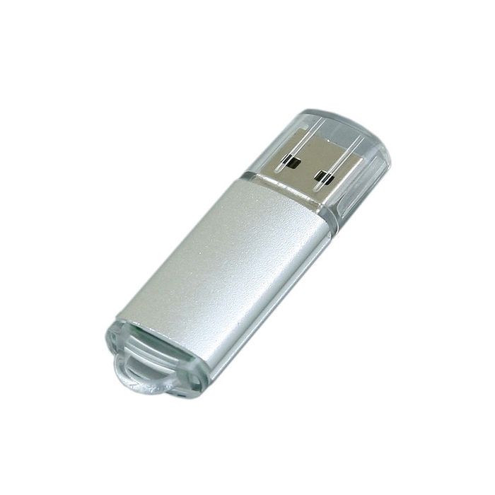 USB 2.0- флешка на 16 Гб с прозрачным колпачком для нанесения логотипа