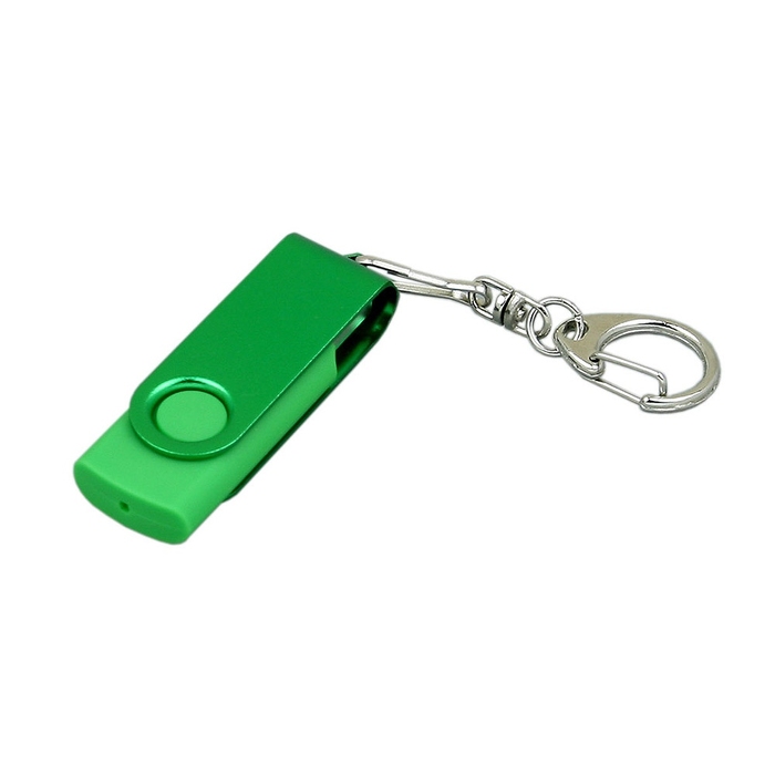 USB 2.0- флешка промо на 16 Гб с поворотным механизмом и однотонным металлическим клипом для нанесения логотипа