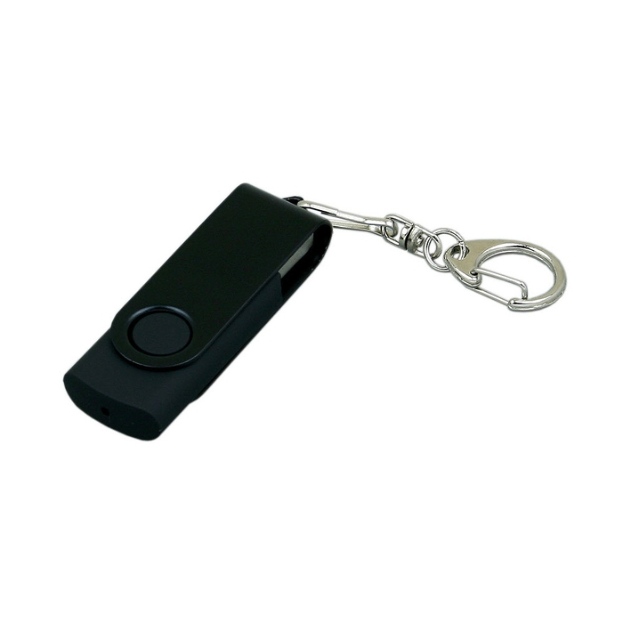 USB 2.0- флешка промо на 16 Гб с поворотным механизмом и однотонным металлическим клипом для нанесения логотипа