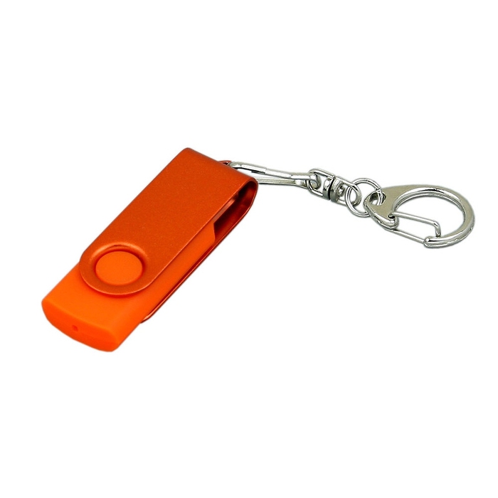 USB 2.0- флешка промо на 16 Гб с поворотным механизмом и однотонным металлическим клипом для нанесения логотипа
