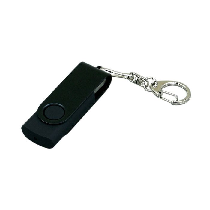 USB 2.0- флешка промо на 4 Гб с поворотным механизмом и однотонным металлическим клипом для нанесения логотипа