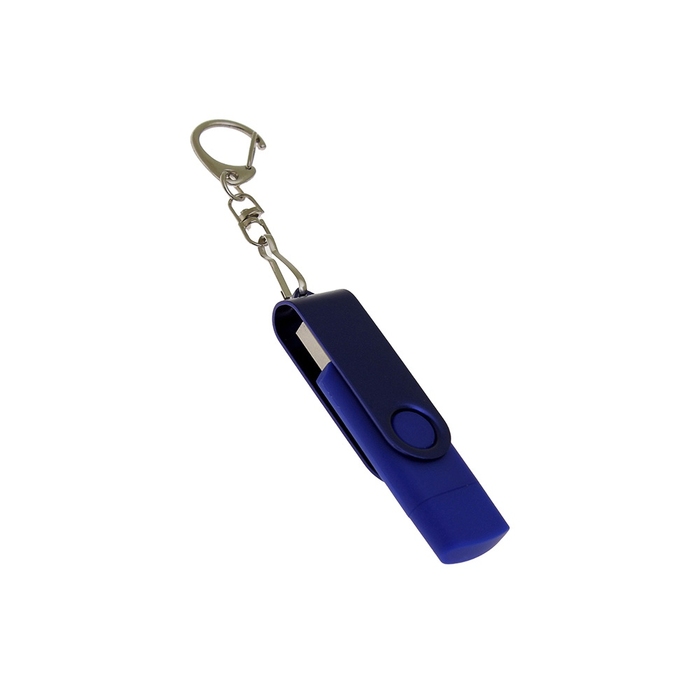 USB 3.0- флешка на 32 Гб с поворотным механизмом и дополнительным разъемом Type-C для нанесения логотипа