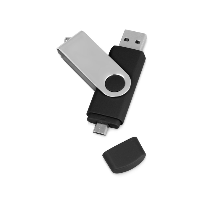 USB/micro USB-флешка на 16 Гб «Квебек OTG» для нанесения логотипа