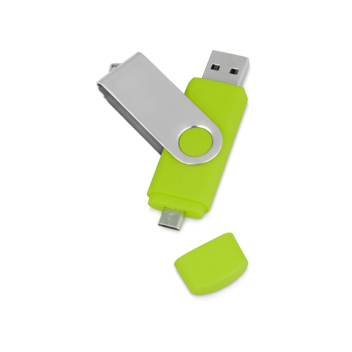 USB/micro USB-флешка на 16 Гб «Квебек OTG» для нанесения логотипа