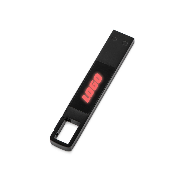 USB 2.0- флешка на 32 Гб c подсветкой логотипа «Hook LED» для нанесения логотипа
