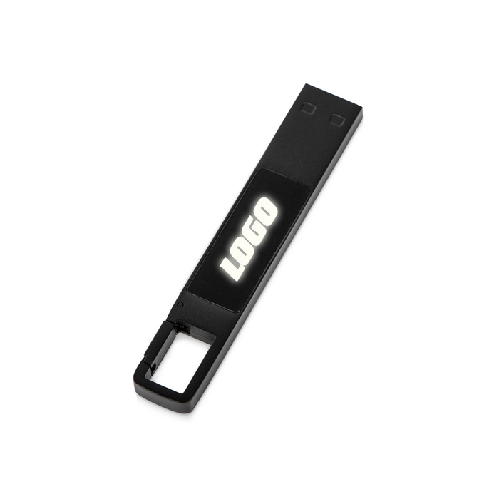 USB 2.0- флешка на 32 Гб c подсветкой логотипа «Hook LED» для нанесения логотипа