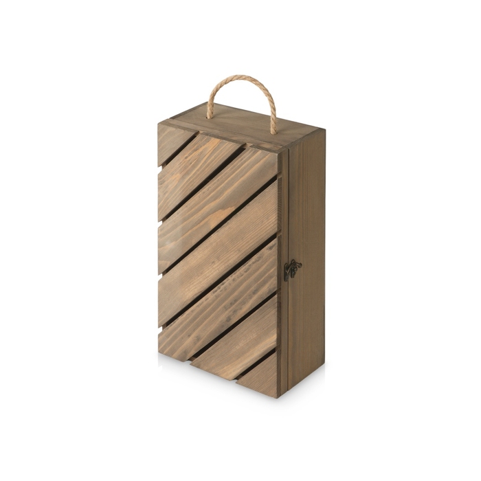 Коробка подарочная из массива дерева «Two-bottle box» для нанесения логотипа