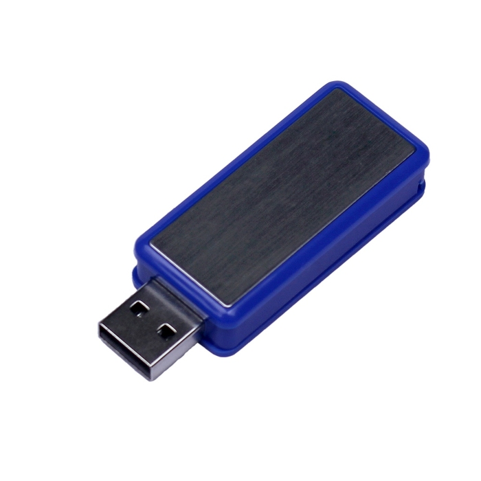 USB 2.0- флешка промо на 32 Гб прямоугольной формы, выдвижной механизм для нанесения логотипа