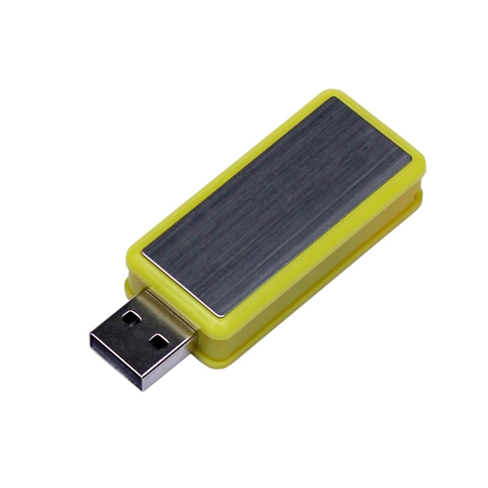 USB 2.0- флешка промо на 32 Гб прямоугольной формы, выдвижной механизм для нанесения логотипа